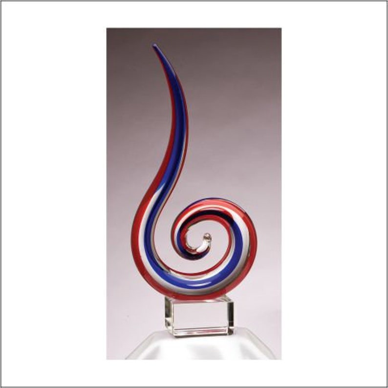 achievement glass award blown glass sculpture hand blown glass unique glass sculpture corporate glass award colorful glass sculpture