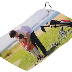 Personalized golf towels, custom picture golf towels, picture towels, customized golf towel, fathers day gift, christmas gift custom towel
