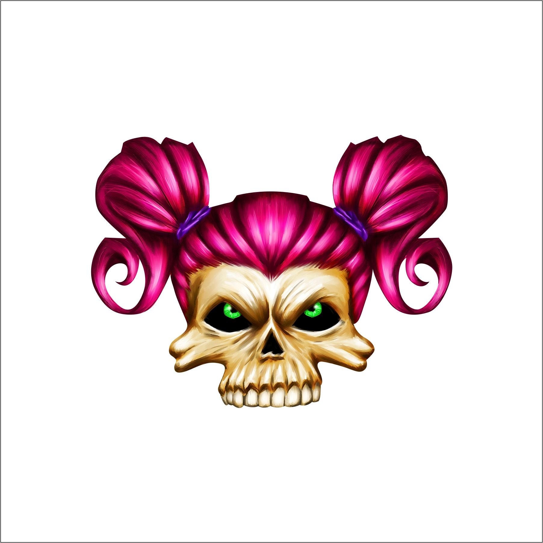 Girl Punk Skull Decal Full Color Girl Punk Skull Decal Girl Etsy