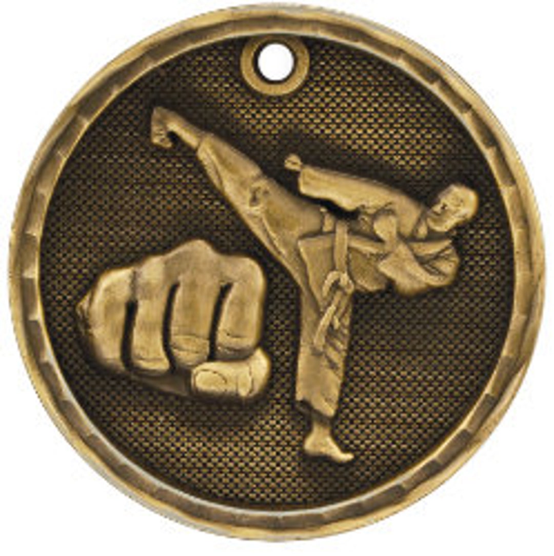Martial Arts Medals, Engraved Medals, Gold Martial Arts Medal, Silver