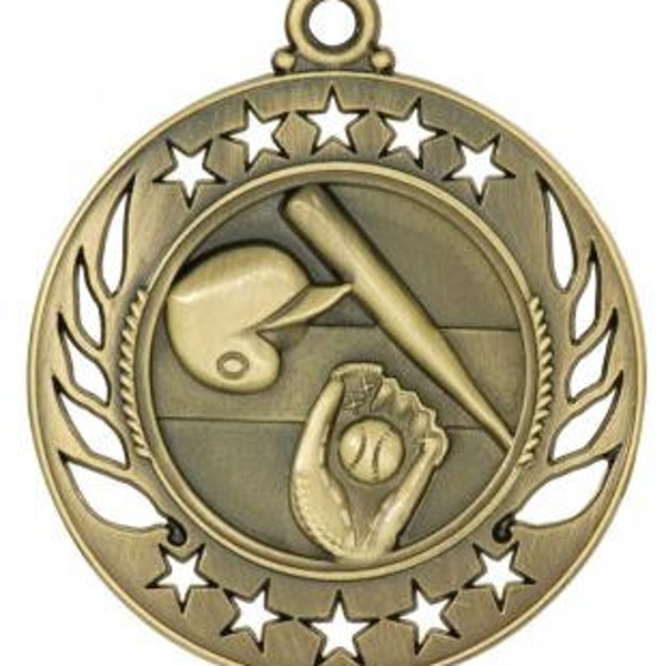 baseball medal, sport medals, engraved medals with neck ribbons, engraving included, baseball award, baseball team medal