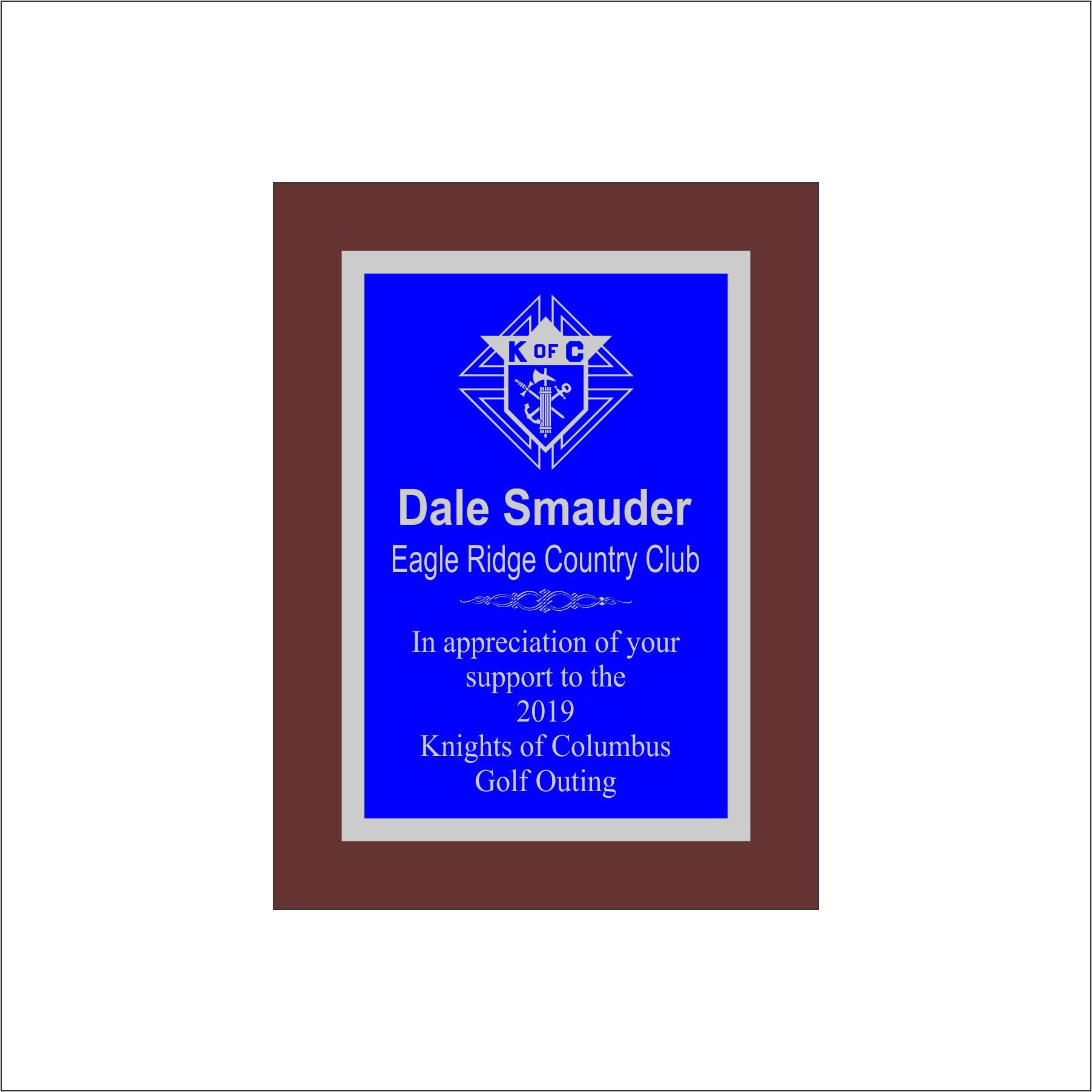 6x8 Personal achievement plaque, business success plaque, outstanding