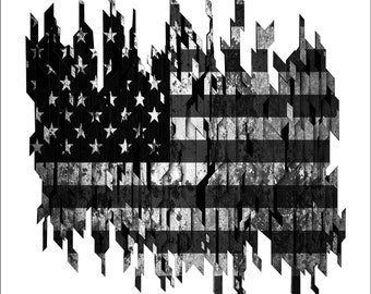 Distressed american flag decal, black and white color american flag decal, flag sticker, usa flag laptop sticker, vinyl decal, vinyl sticker