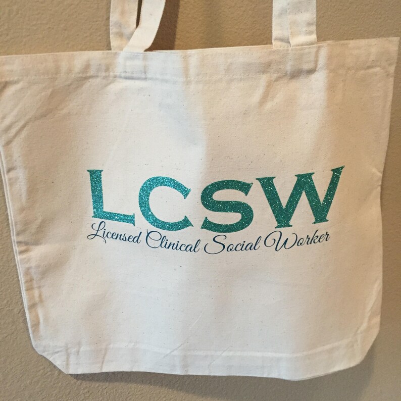 CafePress LCSW Canvas Tote Bag – Reusable Natural Cotton Shopping Bag, Custom Printed - View #2