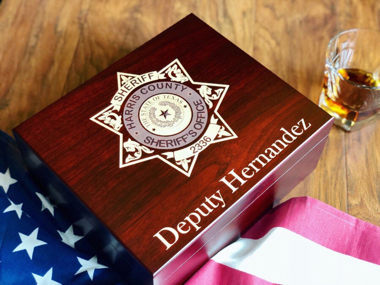 Police Department Personalized Cigar Humidor Box Etsy