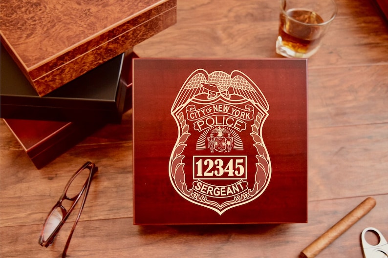 Police Department Personalized Cigar Humidor Box Etsy
