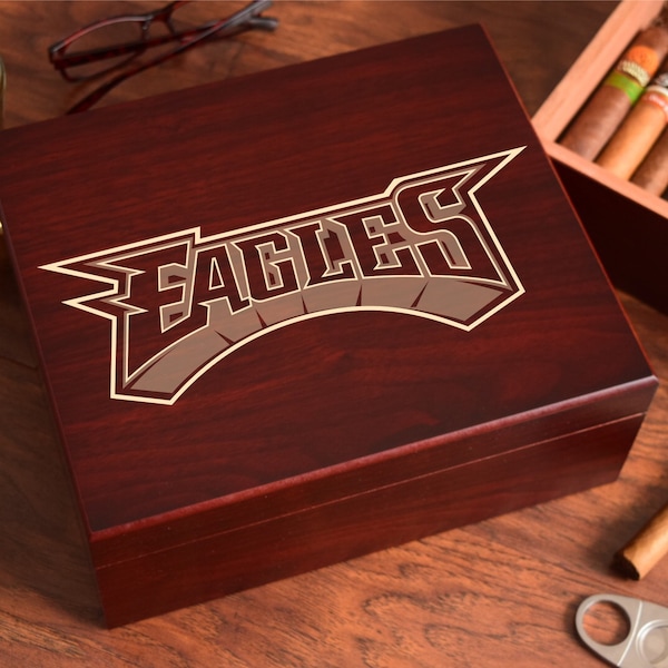 Personalized Cigar Humidor Box/Custom Cigar Box/Football Fan Gift