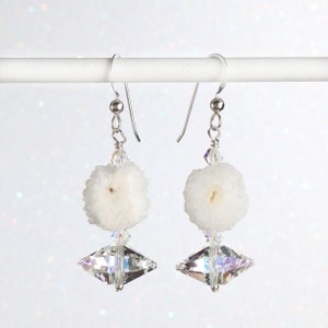 Real Stalactite and Austrian Crystal Spike Earrings