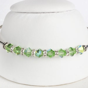 Spring Green Austrian Crystal and Silver Bracelet