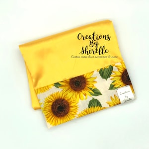 Satin pillowcase | Sunflowers | Yellow Gold - Available in Standard, Queen, & King Size | Pillowcases | Satin
