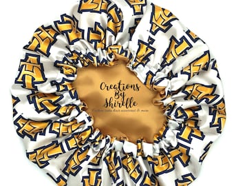 North Carolina A&T Satin Bonnet | Aggie Dog | Blue and Gold | Available in adults and children| Satin Sleep Cap | Satin | NCATSU | Ayantee