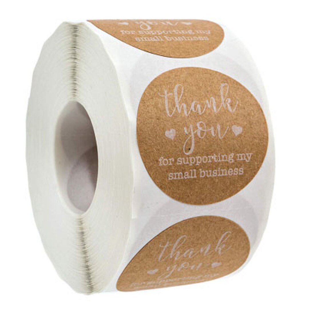 500 Pcs thank You for Supporting My Small Business Kraft Labels Round ...