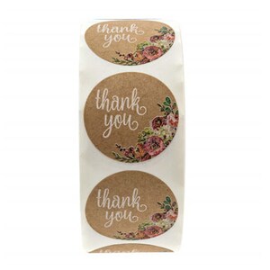 500 Pcs thank You Kraft Labels Round Roll Stickers - Etsy