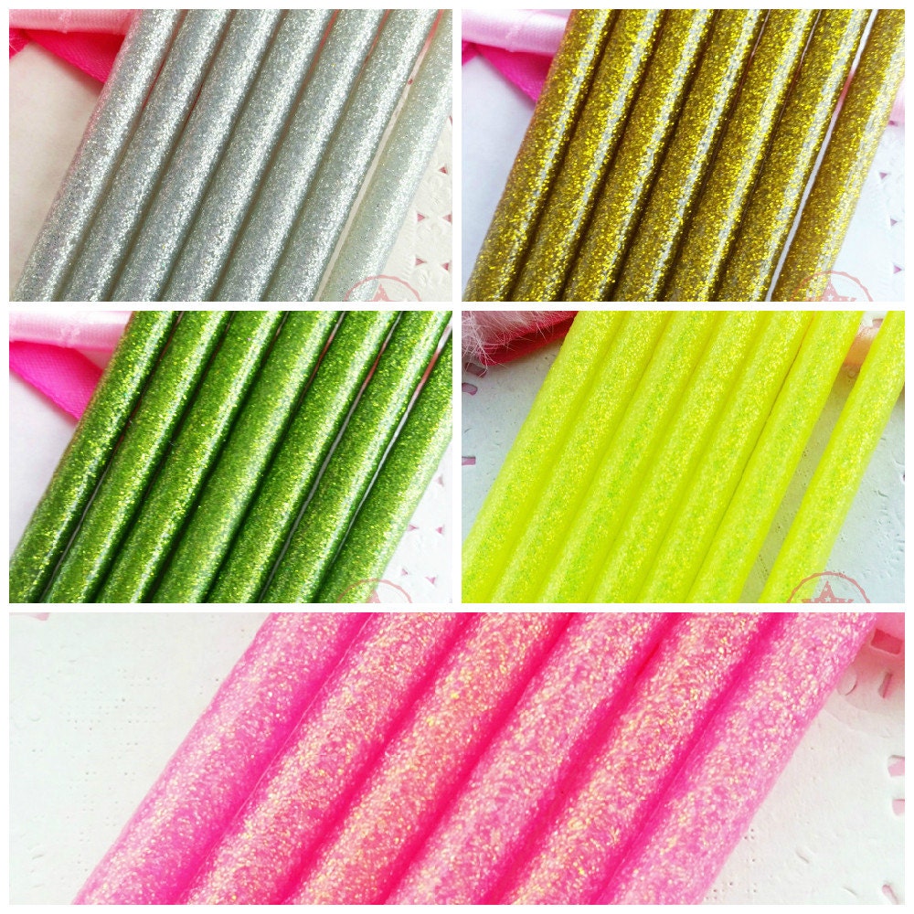 Glitter Mix Color 7 Pcs Translucent Hot Glue Sticks Deco Sauce Fake Icing  Wax Seals T300 