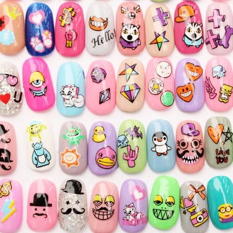 Cartoon Cute Animals Self Adhesive Colorful Nail Art Stickers - Etsy