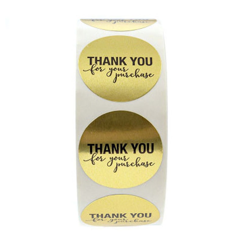 500 pcs Thank You for Your Purchase Labels Round Roll Stickers Black Gold Business Use Craft Gift Bulk Wholesale 1 inch