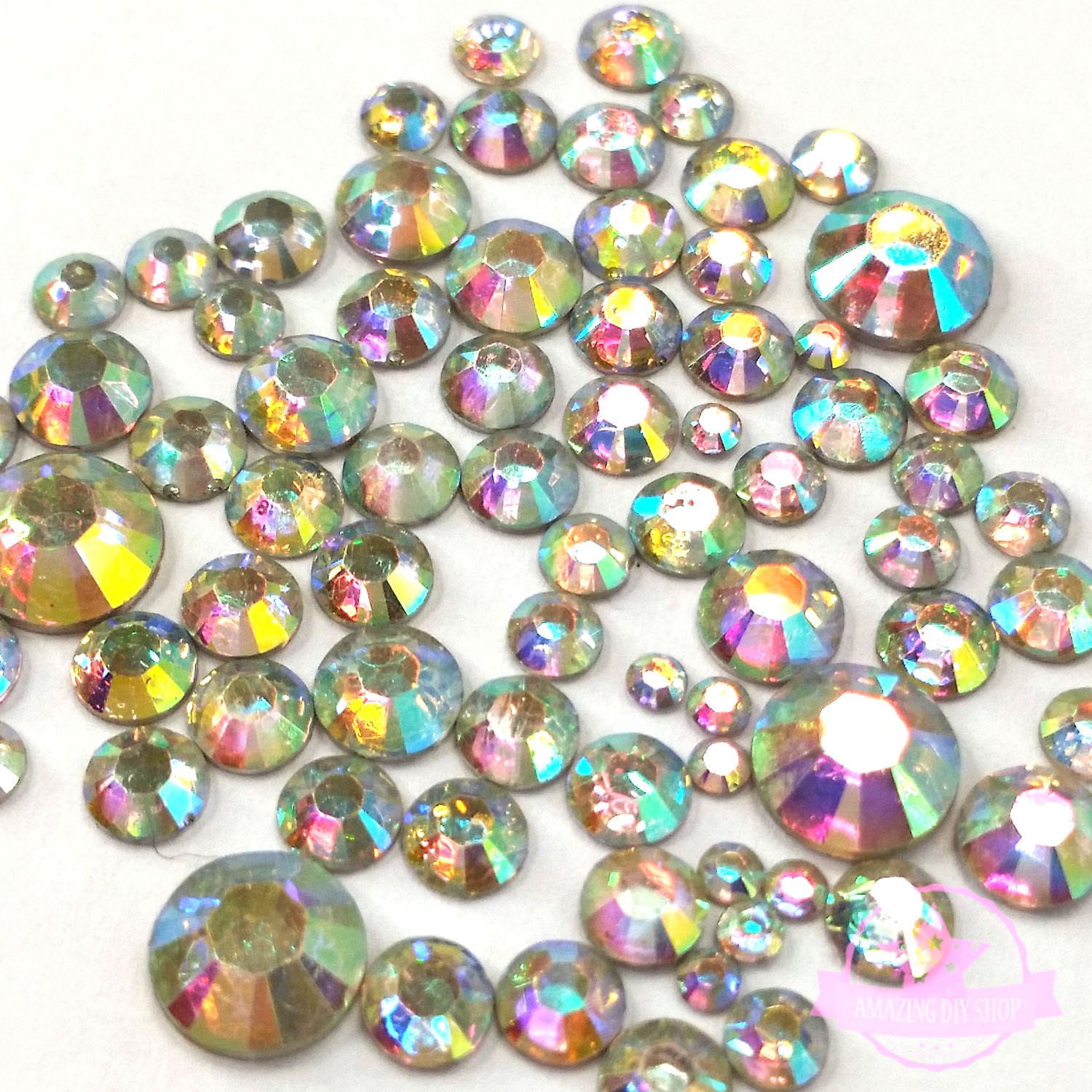 Bulk Loose Sew on Gems Rhinestones Jewels Over 700 Pieces Assorted Colors &  Sizes 