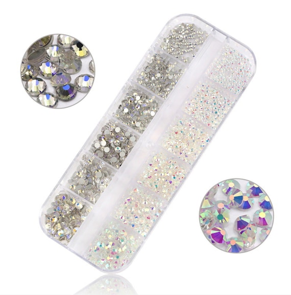300 x 4 mm Self Adhesive Rhinestones Diamante Crystal AB Sparkle Stick on  Gems
