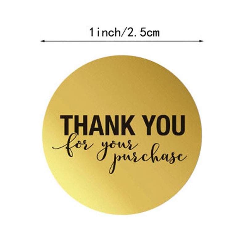 500 pcs Thank You for Your Purchase Labels Round Roll Stickers Black Gold Business Use Craft Gift Bulk Wholesale 1 inch