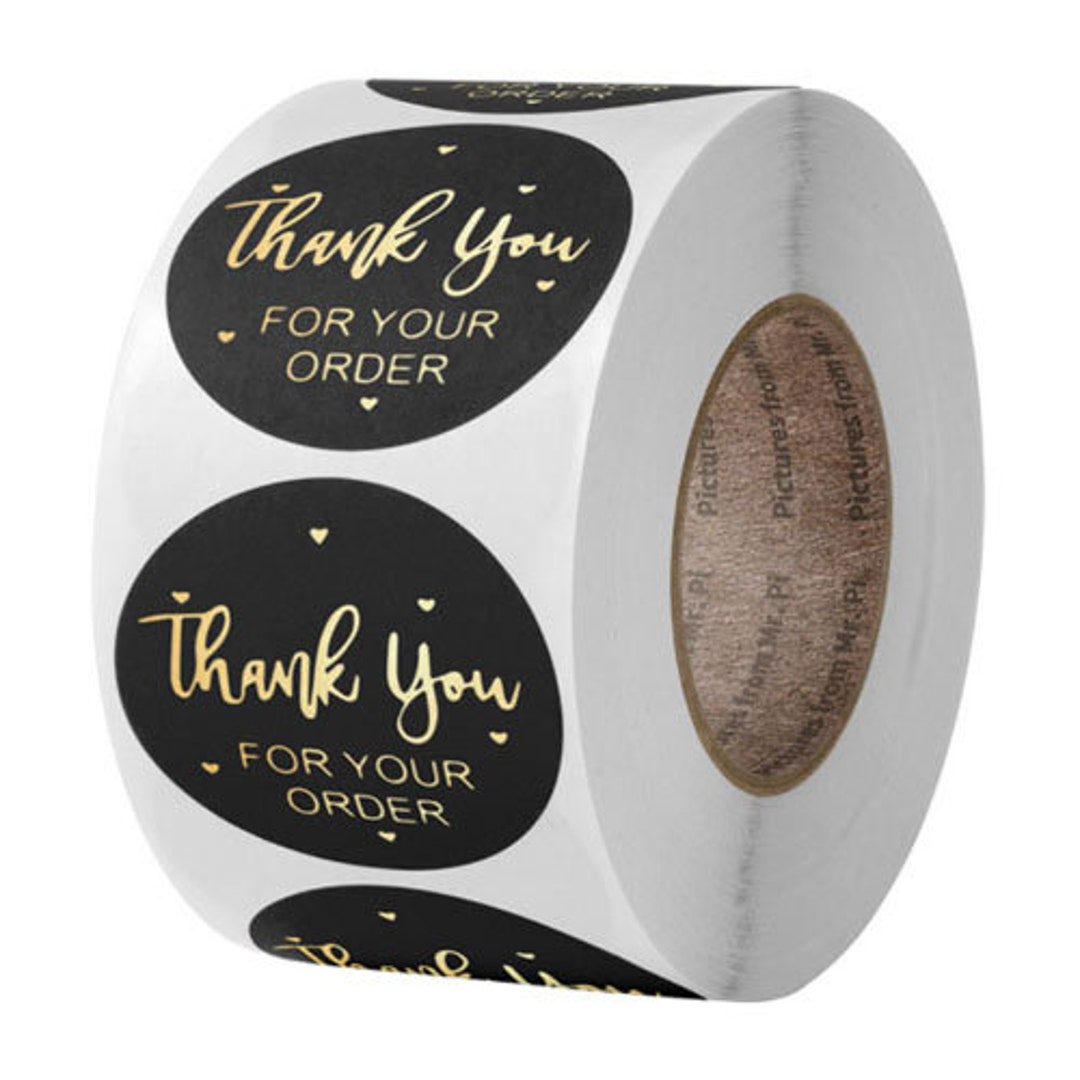 500 Pcs thank You FOR YOUR Order Labels Round Roll Stickers Hearts ...