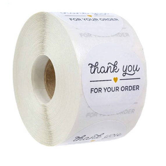 500 pcs Thank You for Your Purchase Labels Round Roll Stickers Black Gold Business Use Craft Gift Bulk Wholesale 1 inch