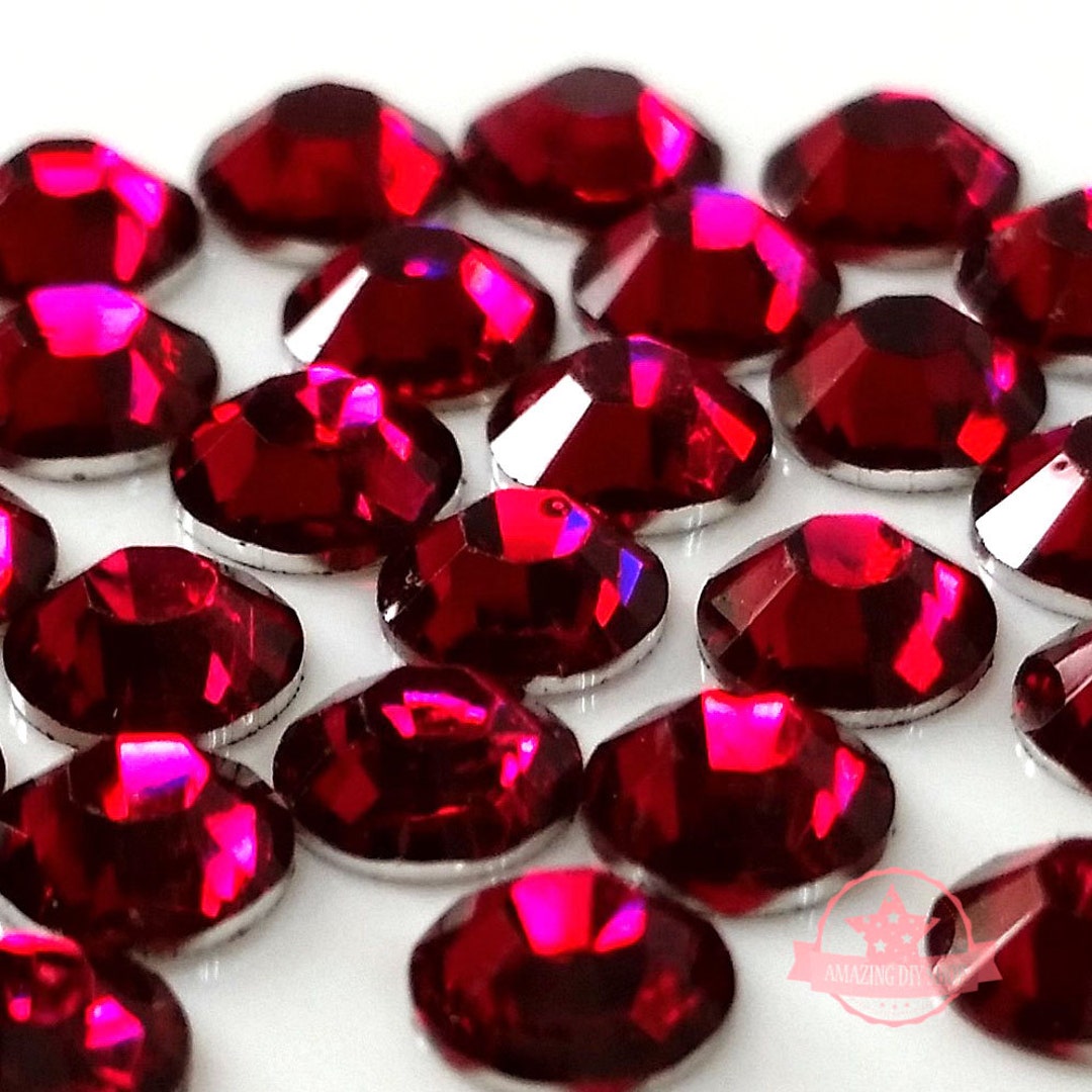 4mm 900 pcs Ruby DIY Resin 14 facets Rhinestone round Flatback - Etsy 日本