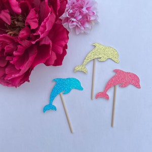 Dolphin cupcake toppers | Dolphin theme | Ocean cake topper | Under the sea cake topper | Dolphin party | Dolphin cake topper