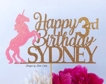 Unicorn cake topper | Unicorn party | Unicorn | Unicorn party decor | Unicorn birthday | Name Topper | Girls birthday | Unicorn cupcake