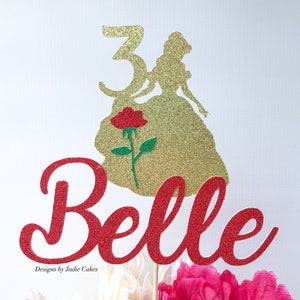 Belle cake topper | Beauty and the Beast cake topper | Princess belle topper | Beauty and the beast party | Belle
