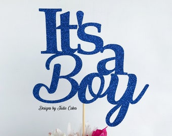 Its a boy cake topper | Baby shower cake topper | Baby boy cake topper | Gender reveal cake topper | Glitter cake topper | Baby shower decor