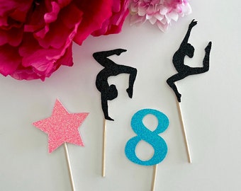 Gymnastics cupcake toppers | Gymnastics cake topper | Gymnastics birthday | Gymnastics party | Gymnast | Cake topper | Gymnastics