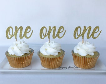 One cupcake toppers | First birthday | First birthday cupcake toppers | First birthday party decor | First birthday party | One