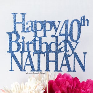 Happy birthday cake topper | Glitter cake topper | Birthday cake topper | Name cake topper | Custom birthday cake topper