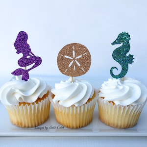Mermaid cupcake topper | Ariel cupcake topper | Little mermaid cupcake topper | Under the sea cupcake topper | Mermaid party | Mermaid decor