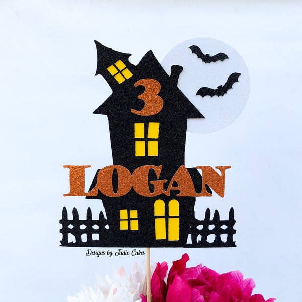 Halloween cake topper | Happy Halloween | Halloween party | Halloween decor | Halloween party decorations | Haunted house cake topper