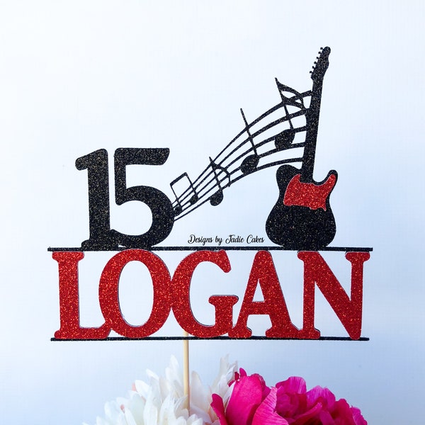 Guitar cake topper | Guitar birthday | Rock and roll birthday | Rock n' roll party | Music cake topper | Music theme | Guitar party