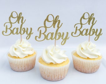 Oh baby cupcake topper | Baby shower cake topper | oh baby cake topper | Gender reveal cake topper | Baby shower decor | Gender reveal