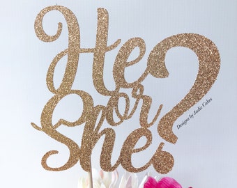 He Or She Topper Etsy