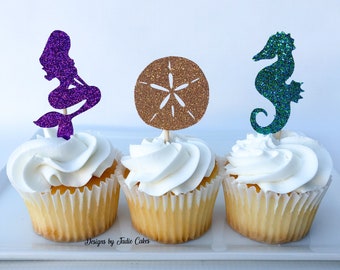 Mermaid cupcake topper | Ariel cupcake topper | Little mermaid cupcake topper | Under the sea cupcake topper | Mermaid party | Mermaid decor