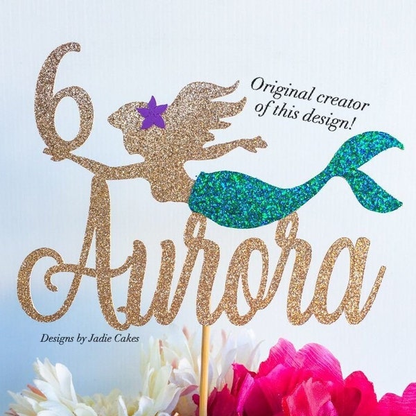 Mermaid cake topper | Ariel cake topper | Under the sea cake topper | Mermaid party | Mermaid baby shower