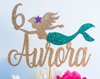 Mermaid cake topper | Ariel cake topper | The little mermaid cake topper | Under the sea cake topper | Mermaid party | Age cake topper