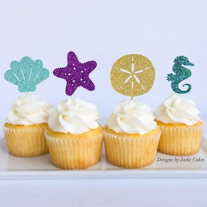 Under the sea cupcake toppers | Under the sea party | Mermaid party | Mermaid birthday | Mermaid topper | Ocean party | Under the sea