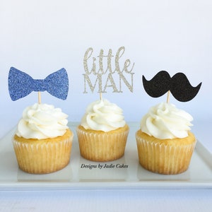 Little man cupcake toppers | Mustache cupcake toppers | Little man party | Mustache party | Little Man baby shower | Mustache baby shower