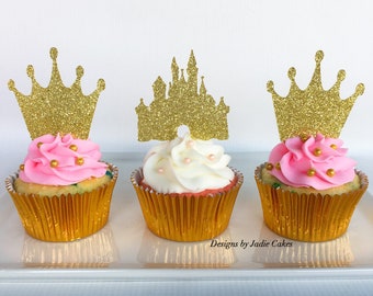 Princess cupcake topper | Princess party decor | Princess party | Princess cake topper | Castle cupcake topper | Princess baby shower
