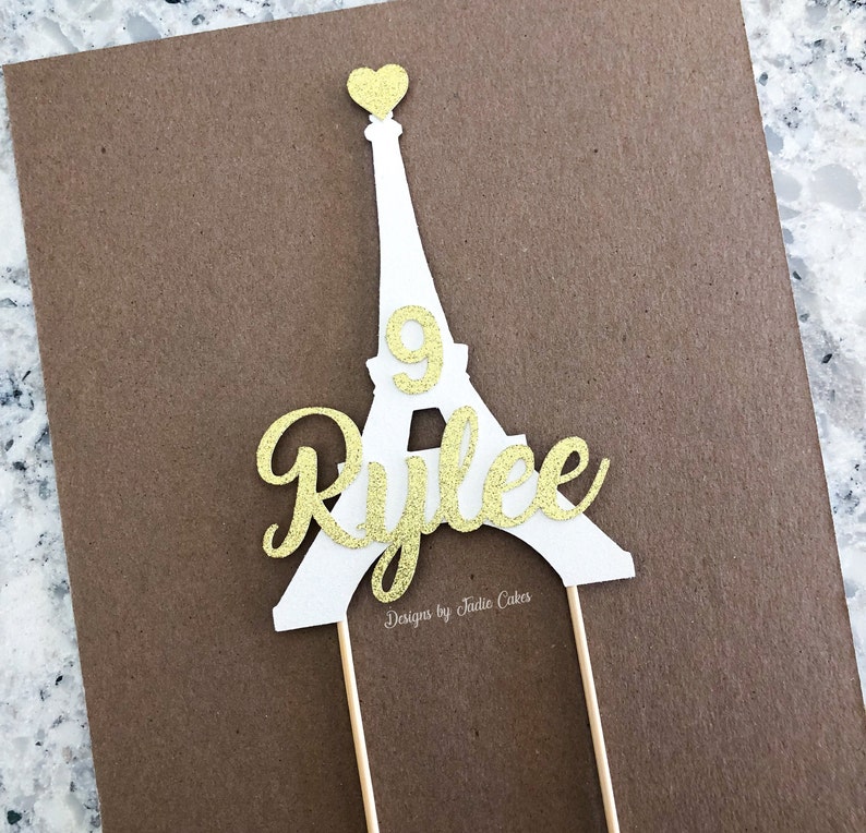 Paris Cake Topper Paris Party Eiffel Tower Cake Topper Etsy