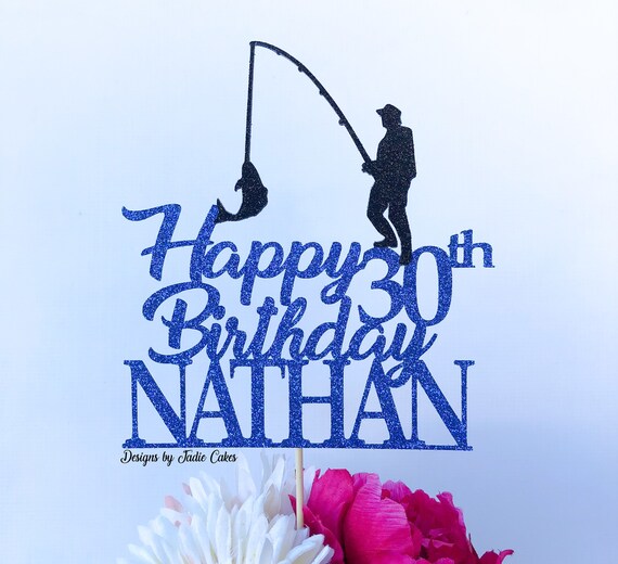 Fishing Cake Topper Fishing Party Fisherman Fishing - Etsy