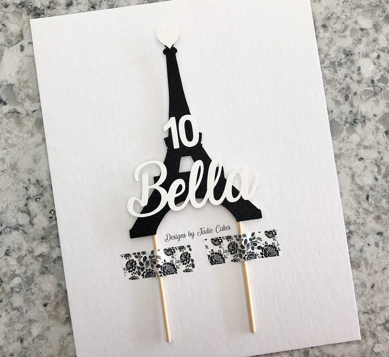 Paris cake topper Paris party Eiffel tower cake topper Etsy