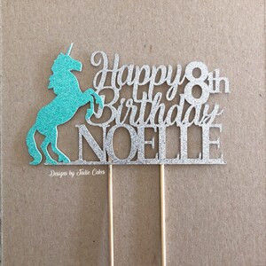 Unicorn cake topper Unicorn party Unicorn Unicorn party decor Unicorn birthday Name Topper Girls birthday Unicorn cupcake image 7