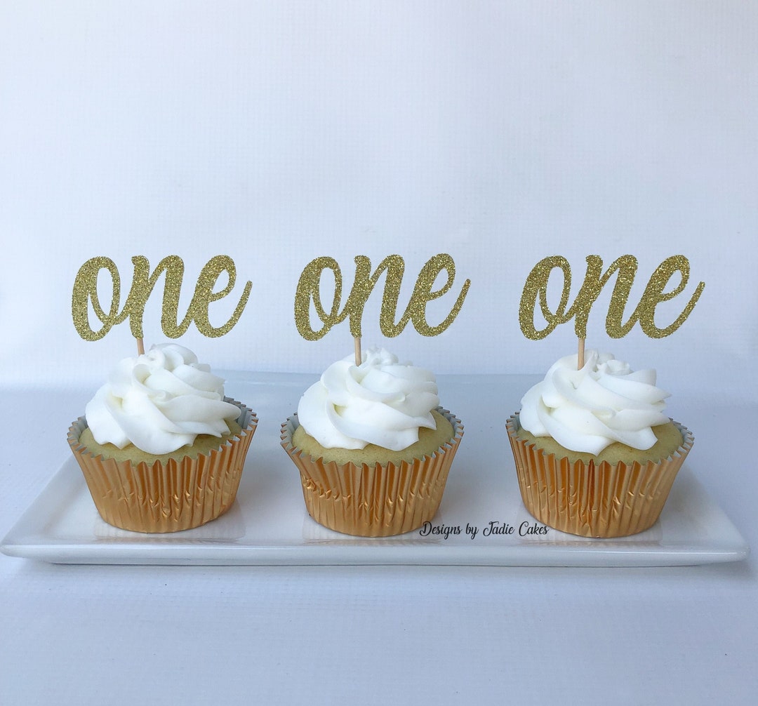 One Cupcake Toppers | First Birthday | First Birthday Cupcake Toppers ...