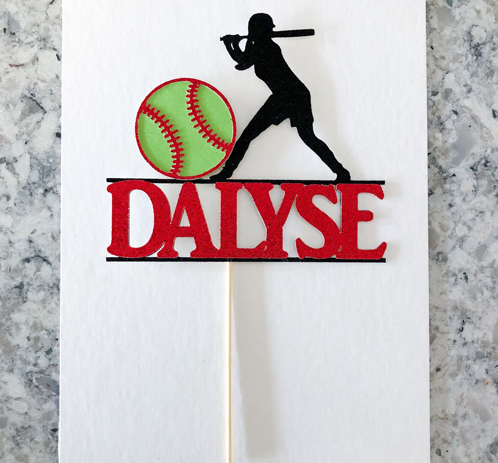 Softball Cake Topper Softball Party Sports Cake Topper Etsy